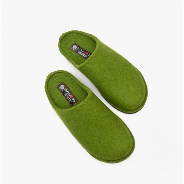 Haflinger SOFT Womens Wool Slippers Green