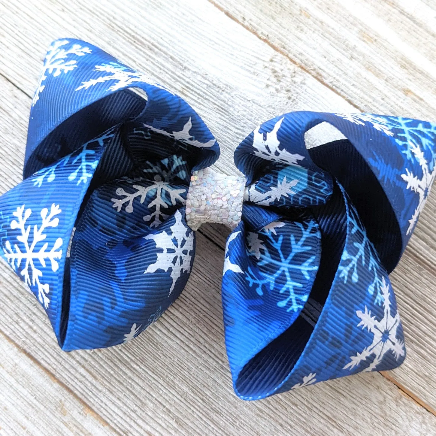 Heat Miser Snow Miser Christmas 4" Hair Bow, Fire, Snow