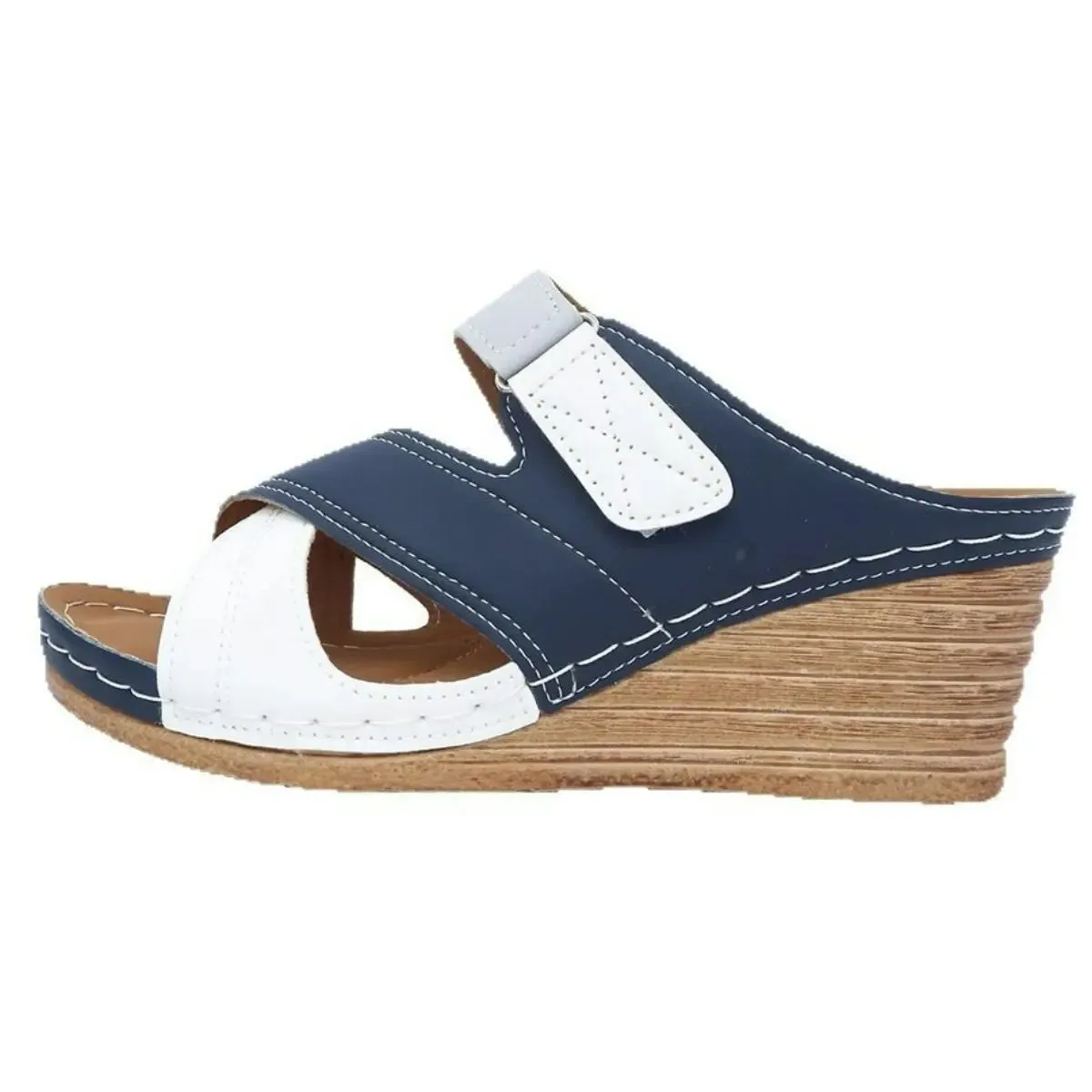 'Hesper' Leather Cross Strap Wedges