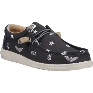 HEYDUDE Men Classic Slip On Shoes - Wally Stars n Skulls in Black, 7-12 - G41284