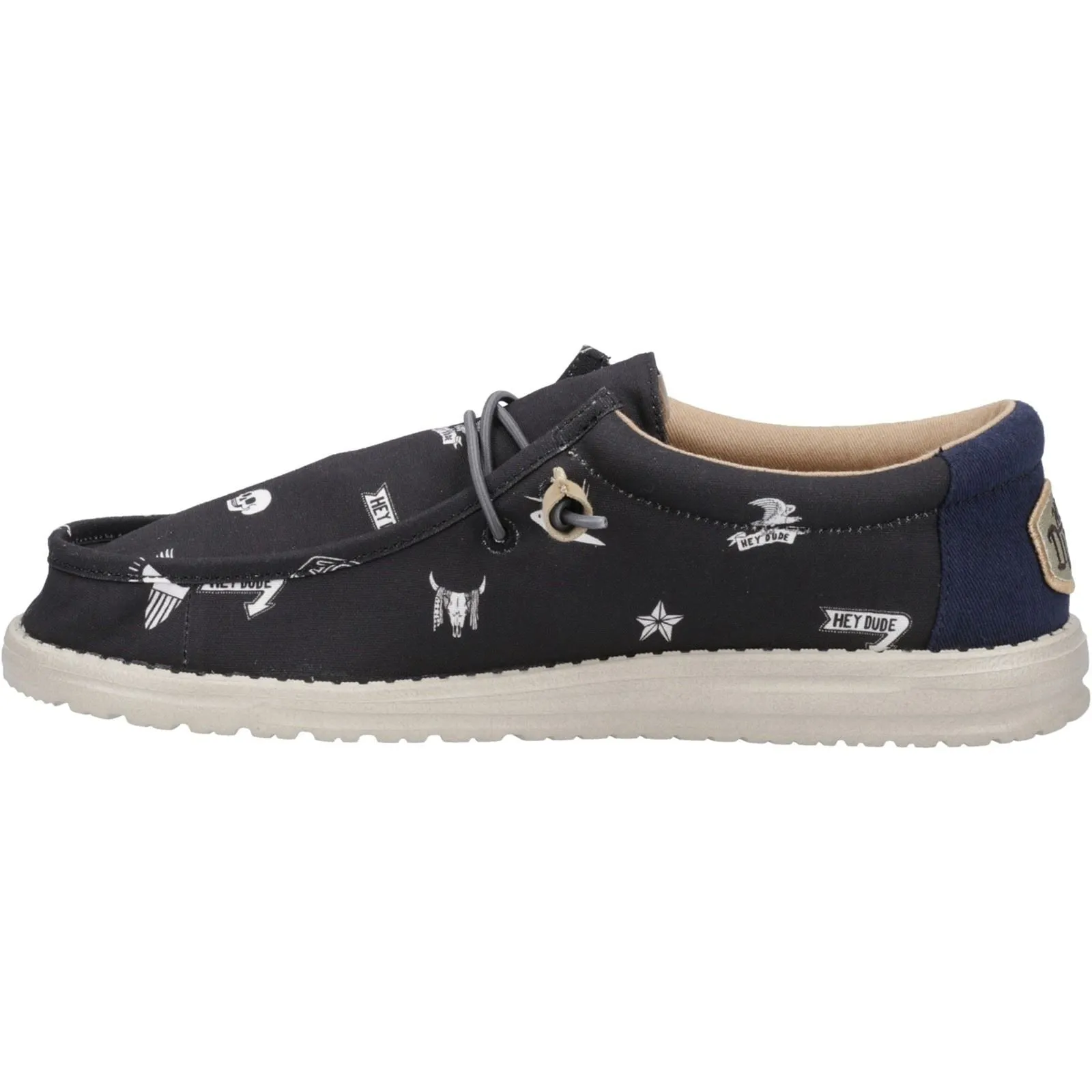 HEYDUDE Men Classic Slip On Shoes - Wally Stars n Skulls in Black, 7-12 - G41284