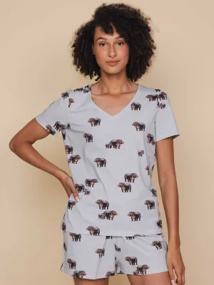 Hippos V-neck T-shirt Dames