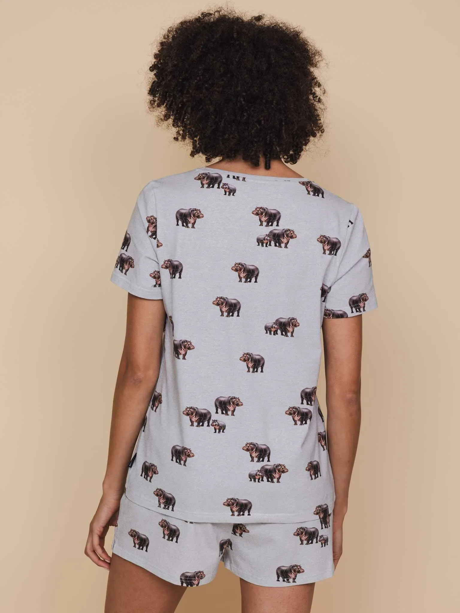 Hippos V-neck T-shirt Dames