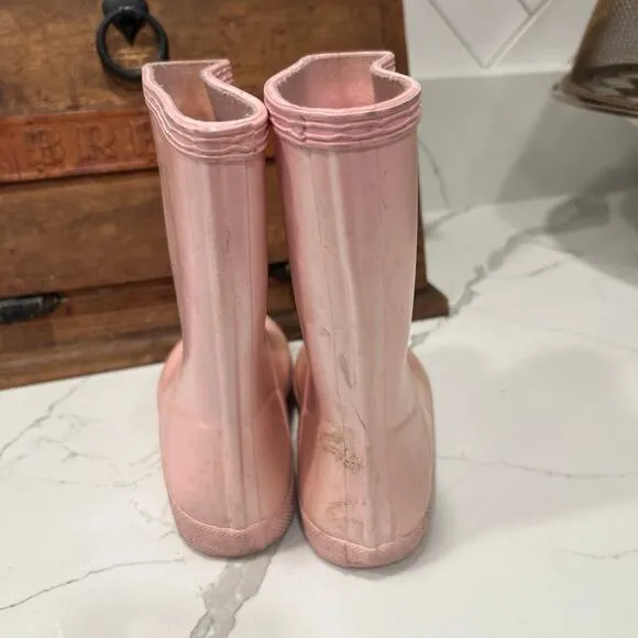 Hunter First Classic Nebula Waterproof Rain Boot pink girls size 12