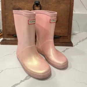 Hunter First Classic Nebula Waterproof Rain Boot pink girls size 12