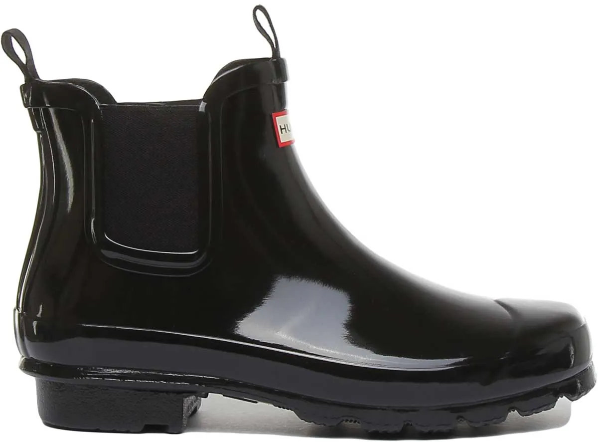 Hunter Original Junior Chelsea In Black Patent