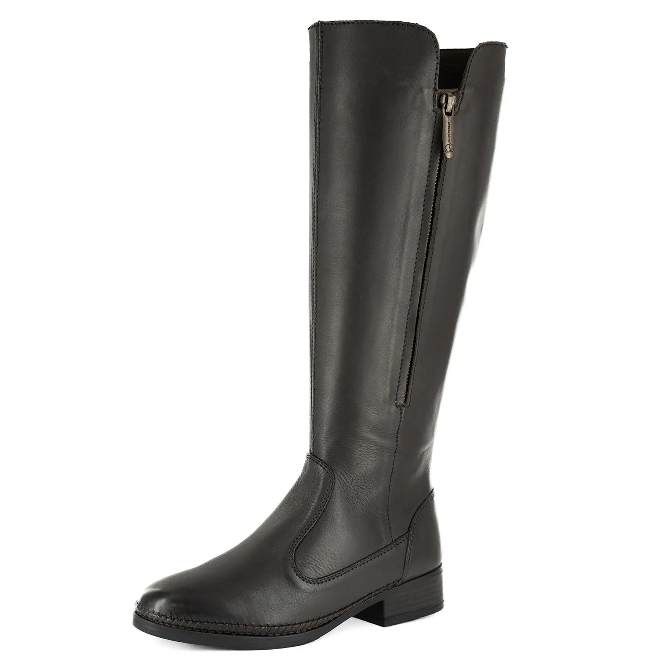 Ikwata : Ladies Leather Rider Boot in Choc Relaxa