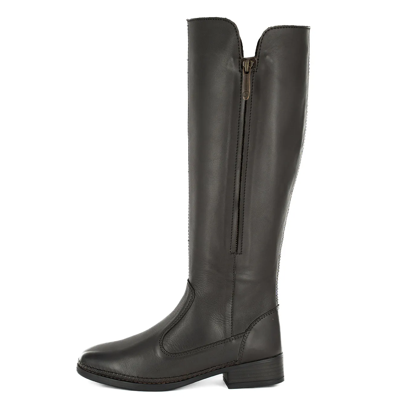 Ikwata : Ladies Leather Rider Boot in Choc Relaxa