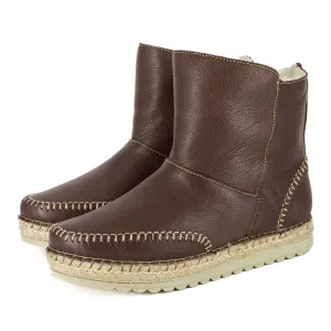 Kigali : Ladies Leather 100% Wool-Lined Boot in Cafe Cayak
