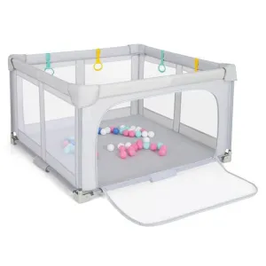 Large Baby Playpen BPA-Free Foldable Toddlers Safety Fence Play Yard with Zipper