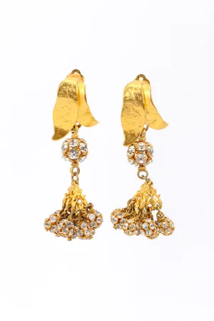 Leaf Crystal Drop Earring