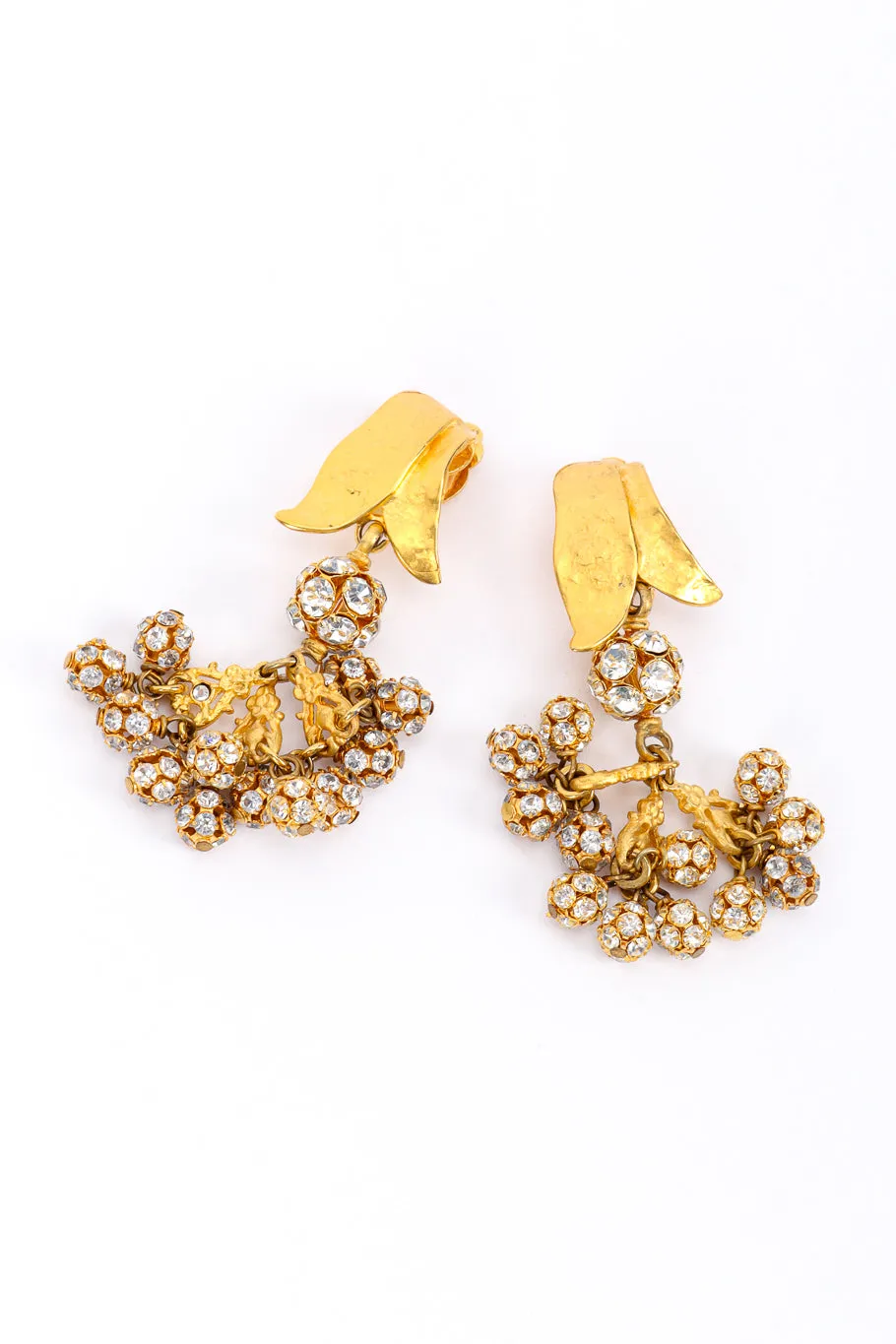 Leaf Crystal Drop Earring