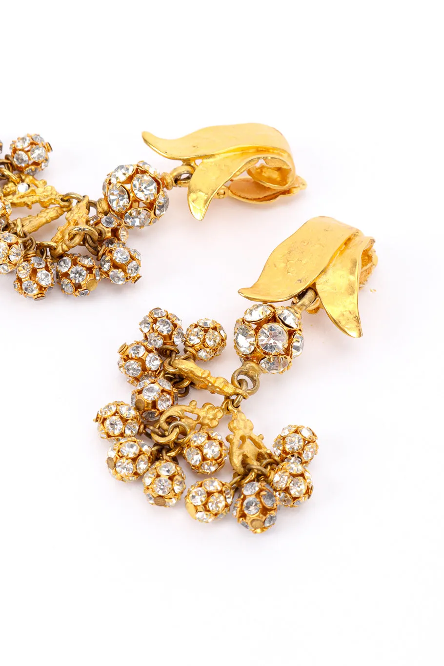Leaf Crystal Drop Earring