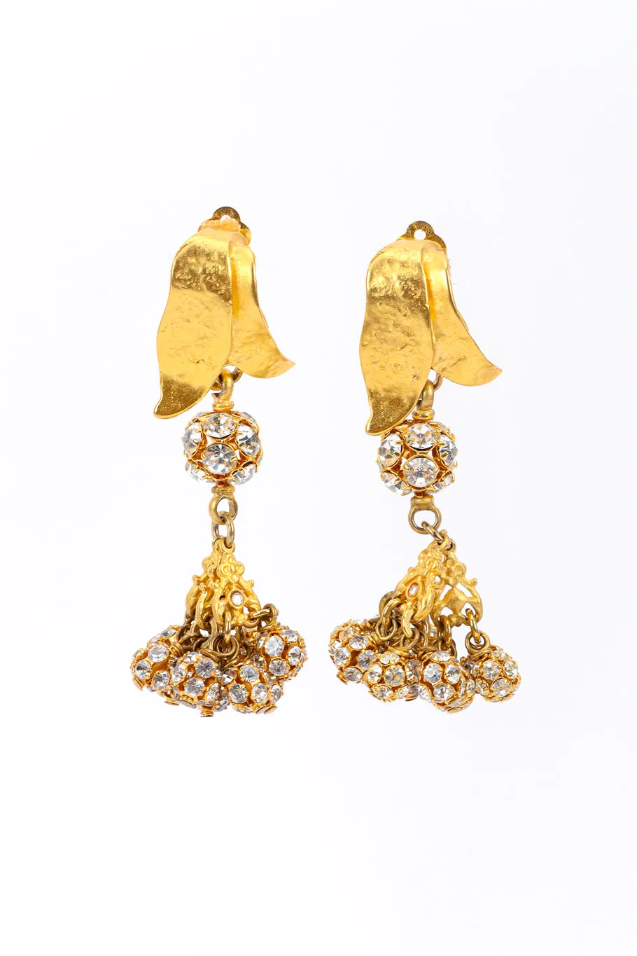 Leaf Crystal Drop Earring