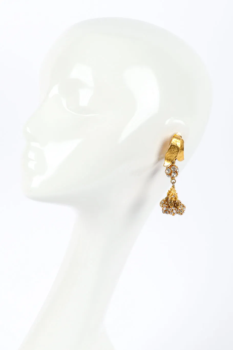 Leaf Crystal Drop Earring