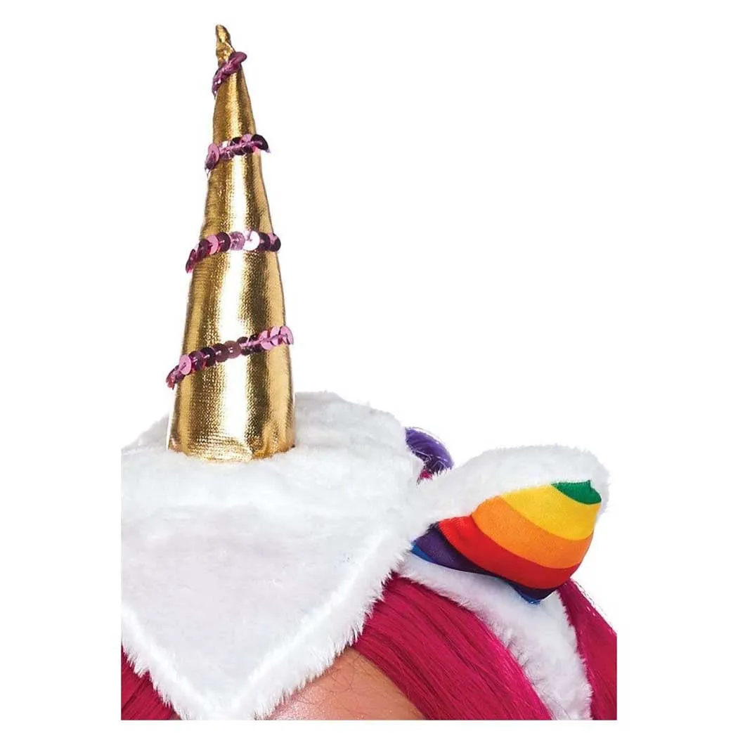 Leg Avenue Unicorn Headband with Rainbow Wig Mane