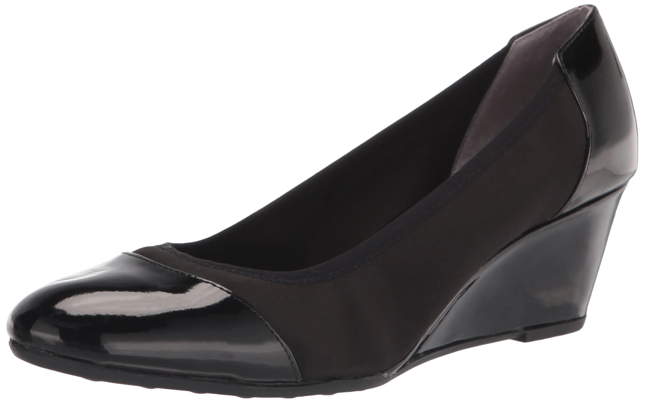 LifeStride Womens Juliana Str Pump, Black, 7 Wide US