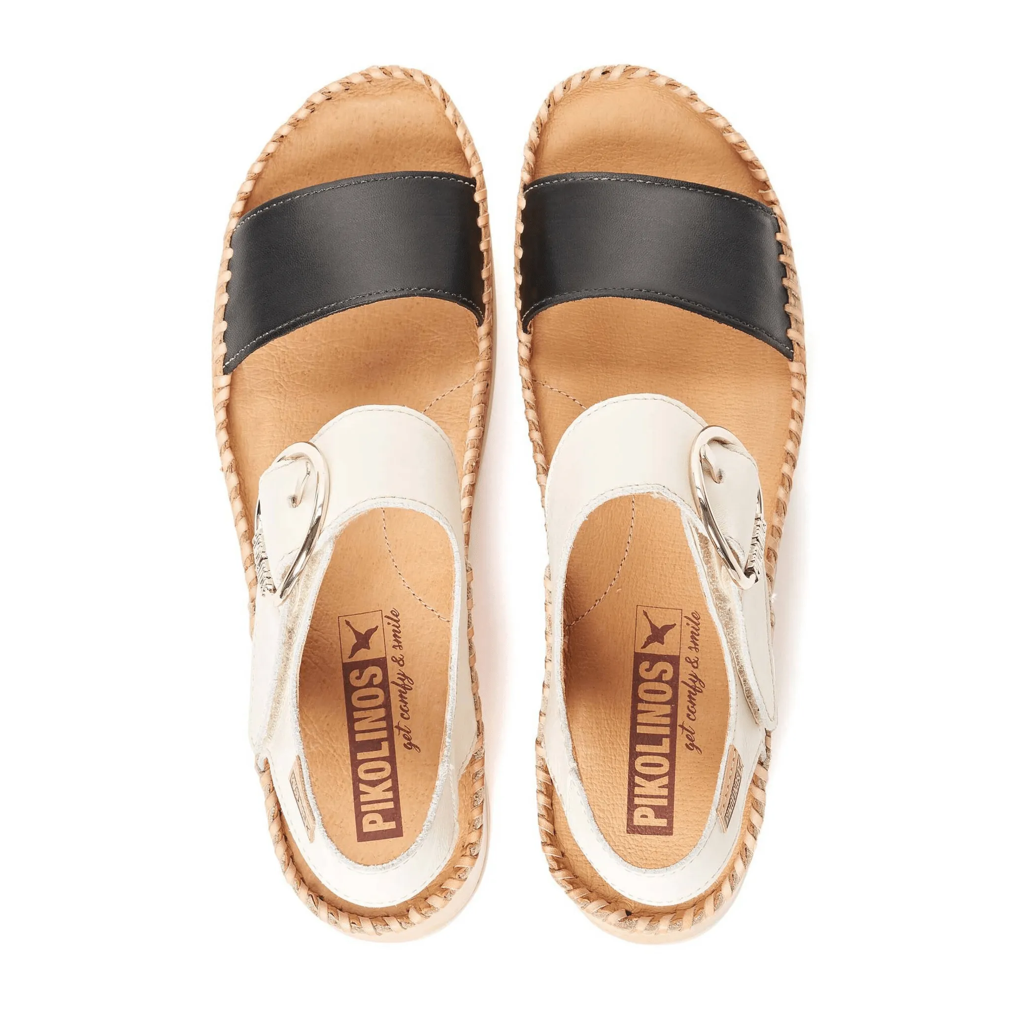 Marina Platform Back Strap | Leather | Black/Ivory