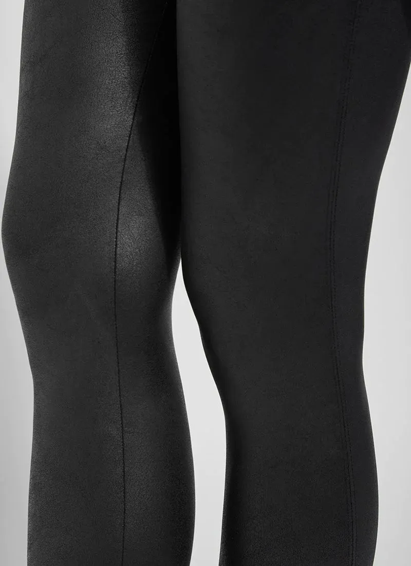 Matilda Foil Vegan Faux Leather Legging - Black
