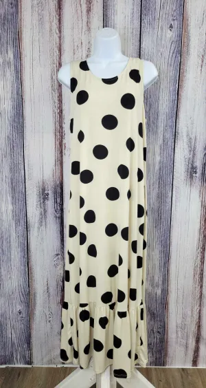 MEDIUM TAN/BLACK A491906 Truth   Style Petite Knit Printed Ruffle Midi Dress