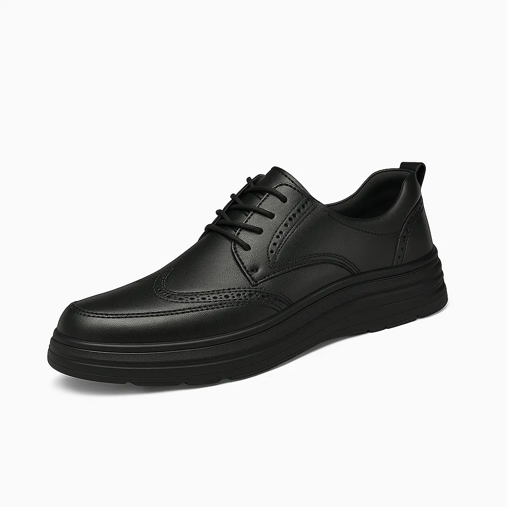 Men's Sleek Leather Slip-On Shoes 2 & 2.4 inches Lift