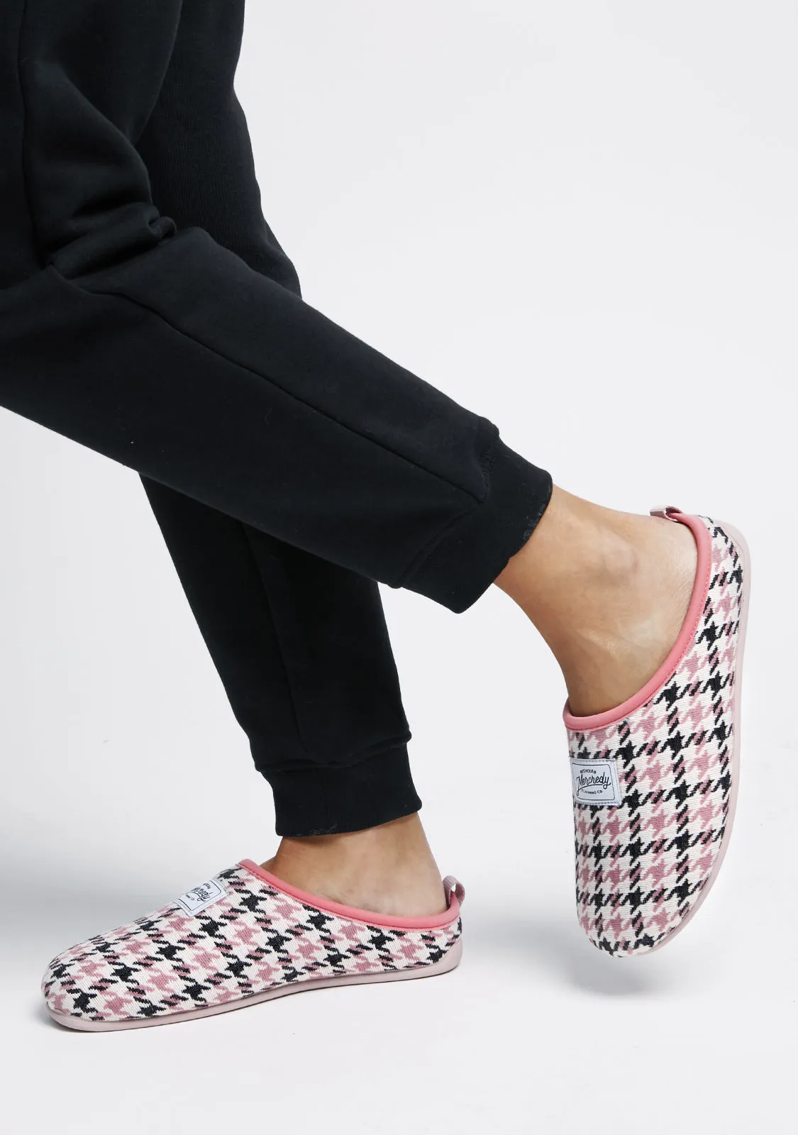 Mercredy Slipper Houndstooth Black / Pink