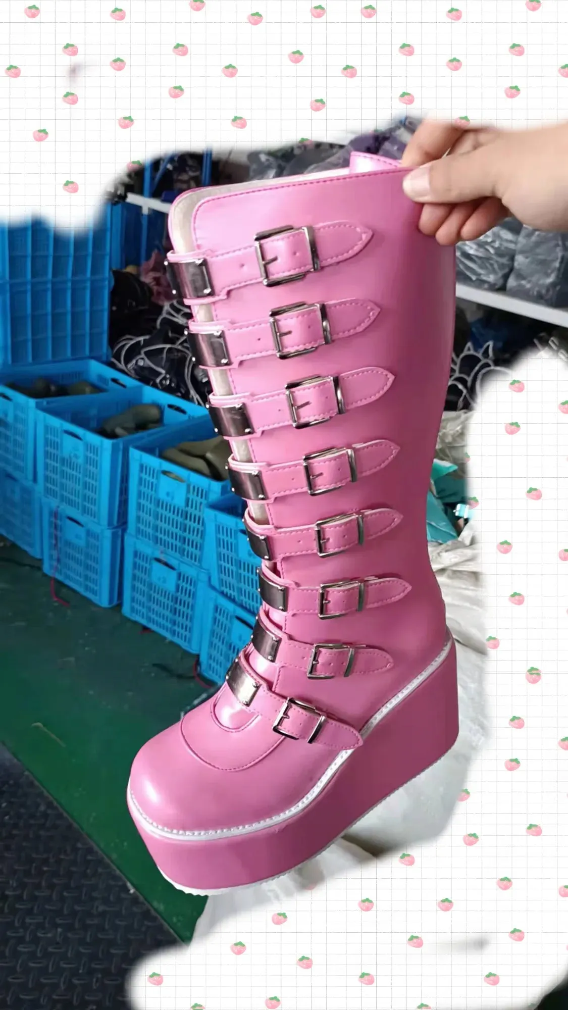 Metal Gothic Platform Punk Cosplay Wedges High Heel Boots