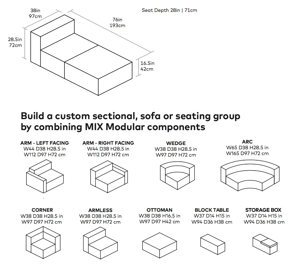 Mix Modular 2-PC Chaise