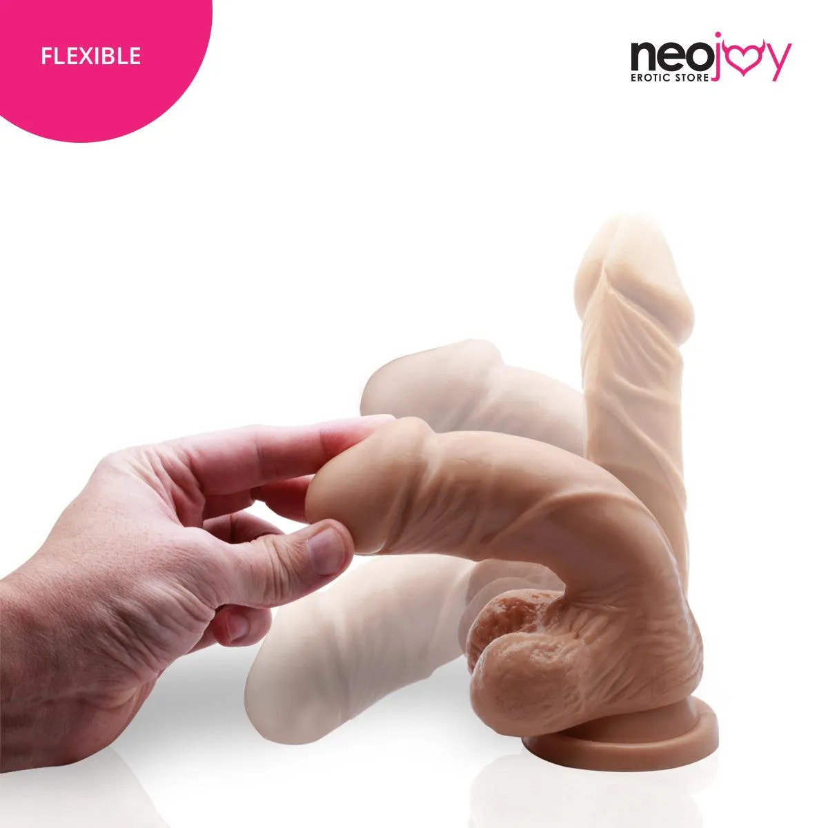 Neojoy - Realistic Cock Dildo With Strap-On Dong Gay - Flesh - 18cm - 7.1 inch