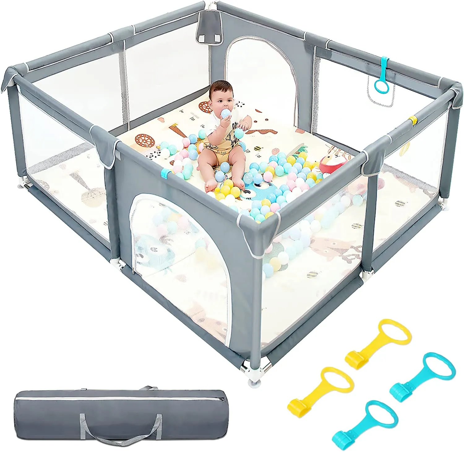 NEW Baby PlayPen - Extra Large - LIGHT GREY - 70.9*59.1*26.8inch