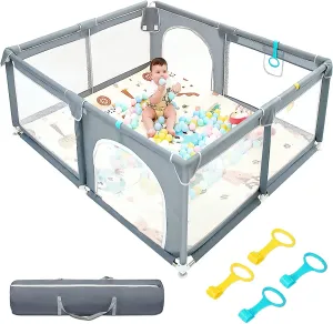 NEW Baby PlayPen - Extra Large - LIGHT GREY - 70.9*59.1*26.8inch