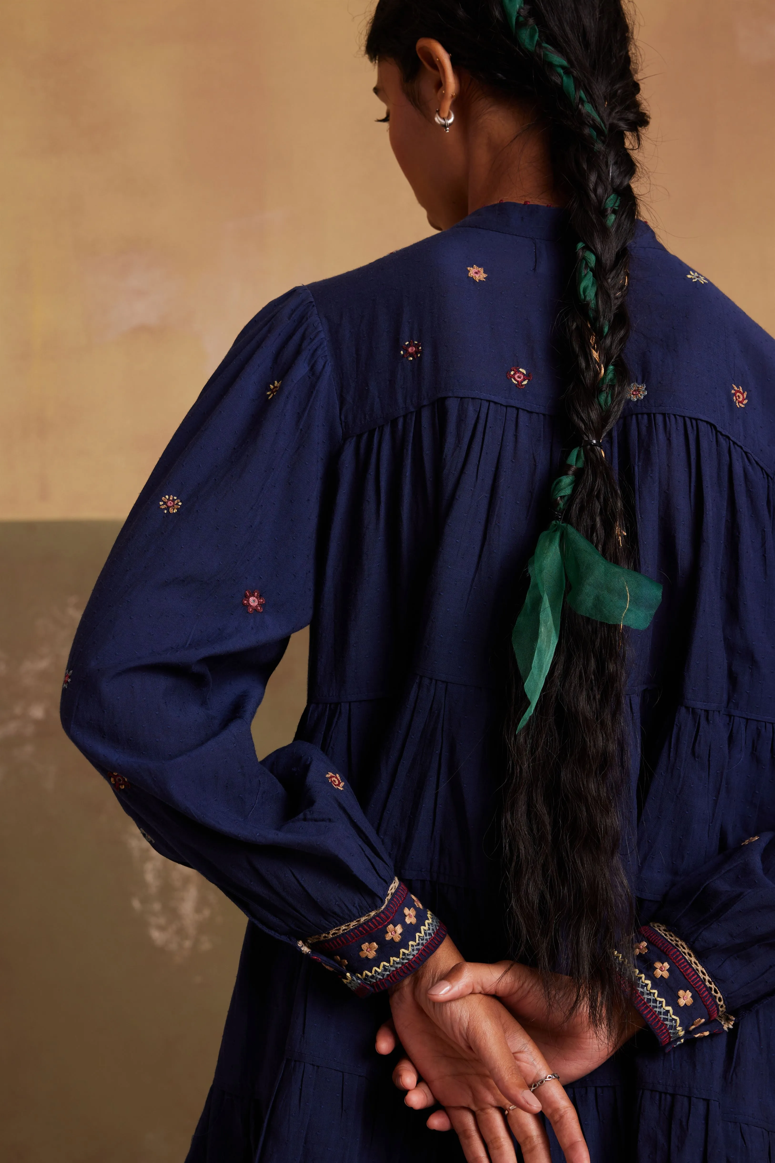 New Season Summer Fall 24-Dress Tier Cotton Indigo-SS24-TRD-IND-Fashion Edit Cord Studio