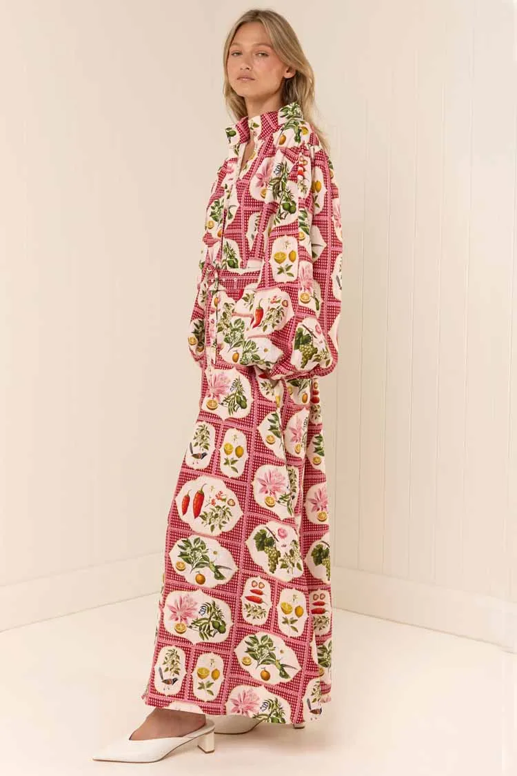 Noddy Dress in Pink Citrus Tile
