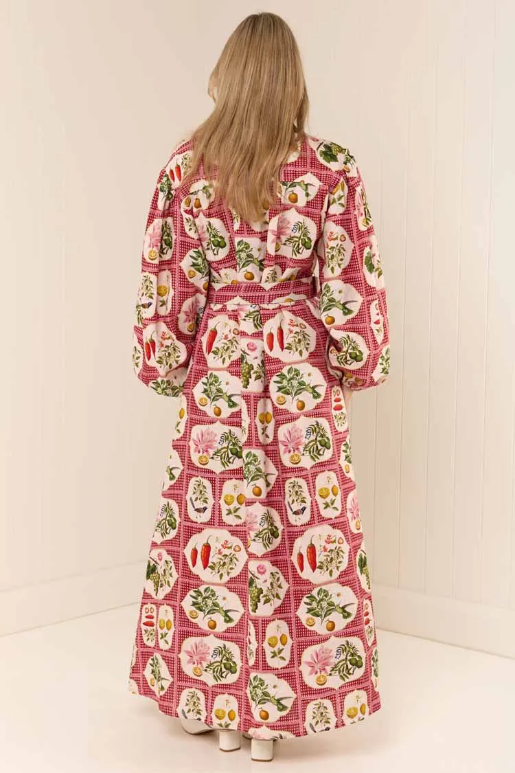 Noddy Dress in Pink Citrus Tile