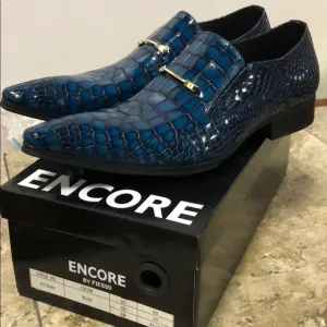 NWB FIESSO ENCORE LEATHER BLUE SHOE FI3244