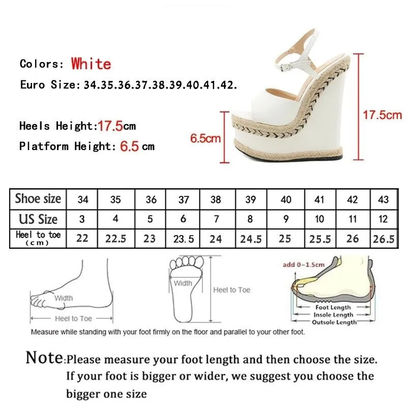 Open Toe Ankle Buckle Strap Platform