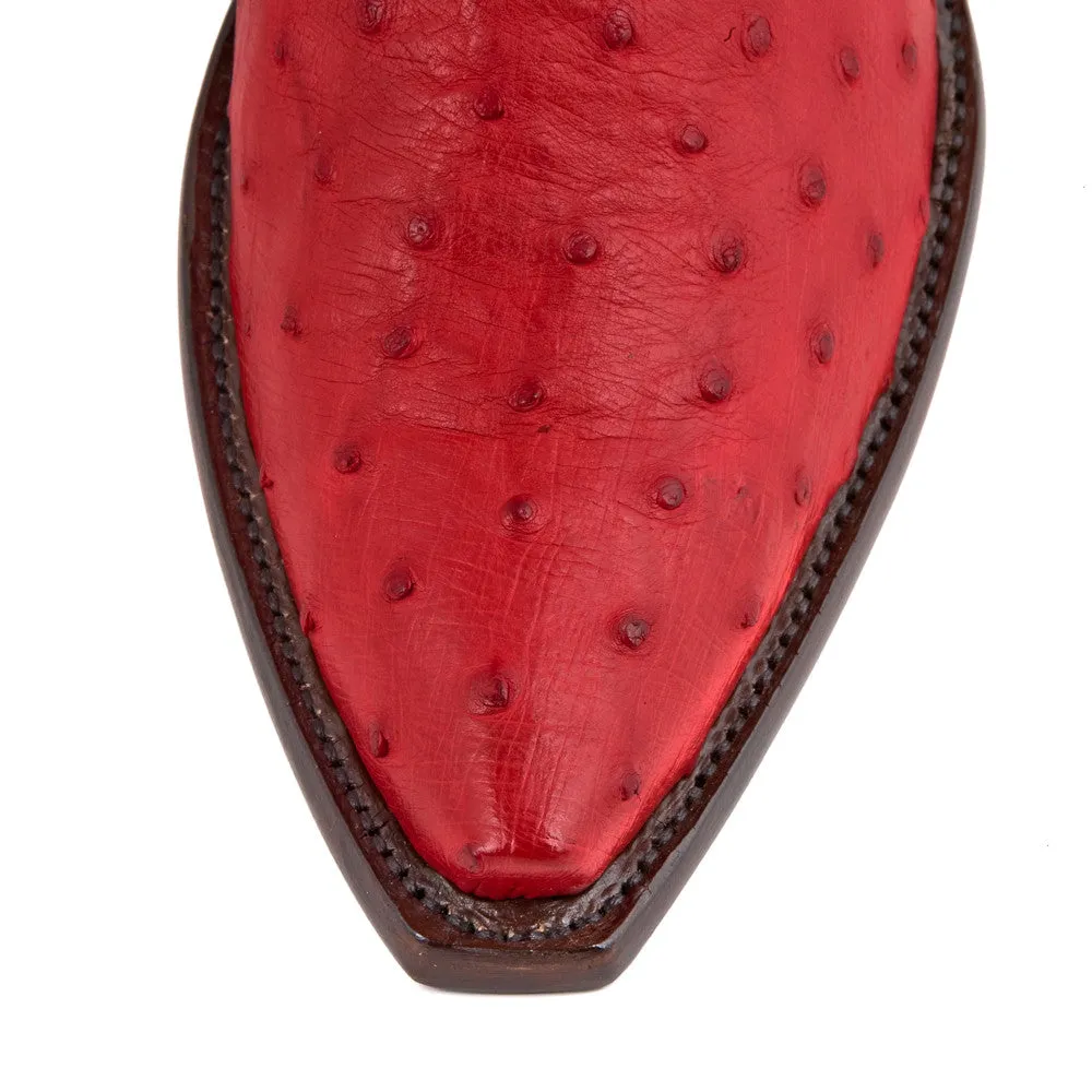 Ostrich Ankle Zipper - Red