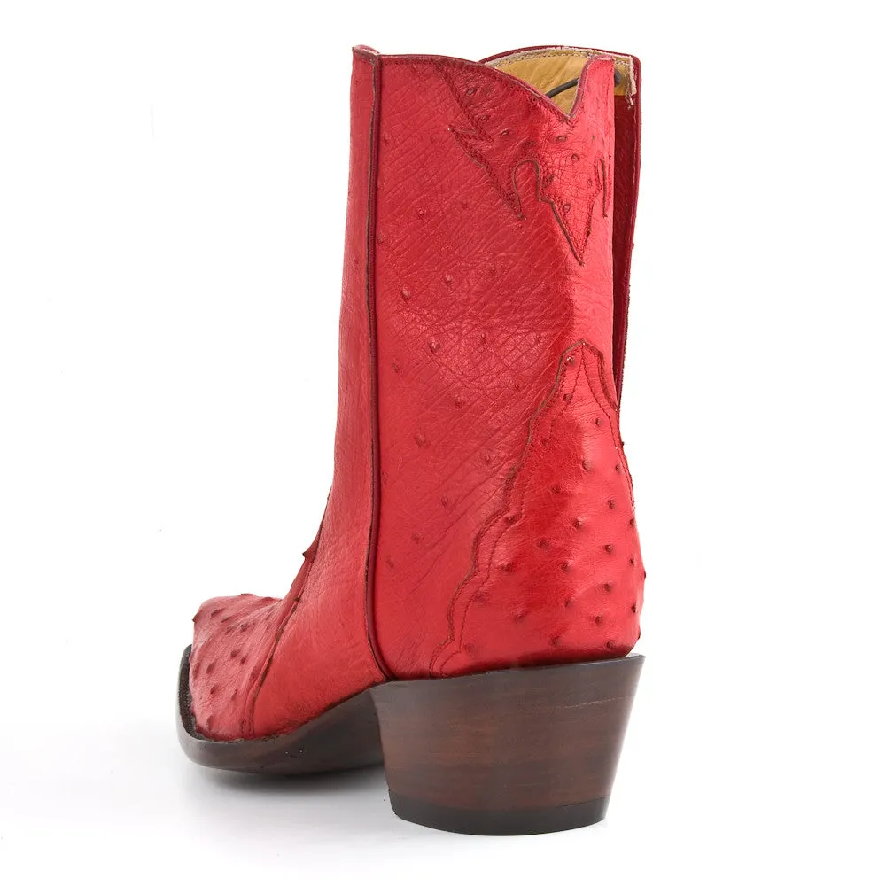 Ostrich Ankle Zipper - Red