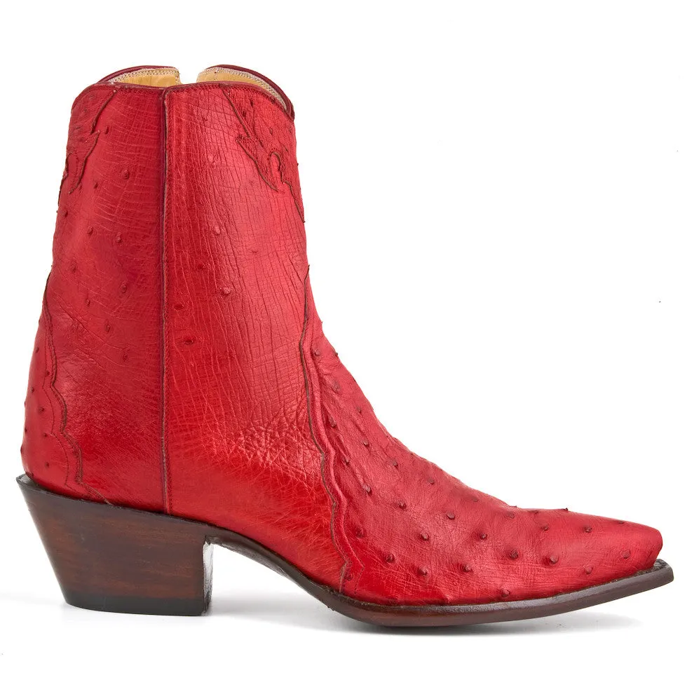Ostrich Ankle Zipper - Red