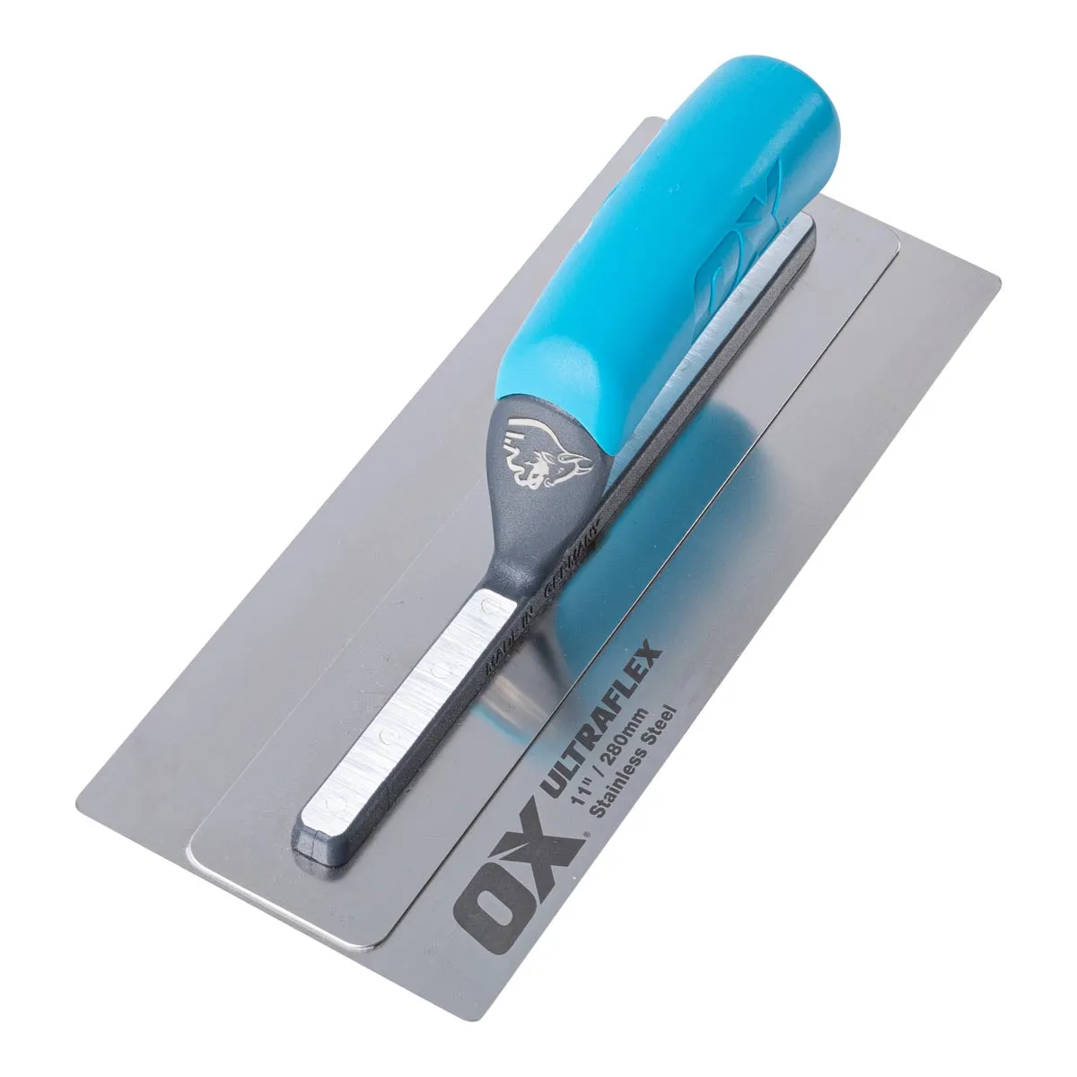 OX Pro Ultra Flex Finishing Trowel - Stainless Steel Concrete Finishing Hand Tool - Plaster Finishing Trowel with Soft Grip Handle - 11 inch