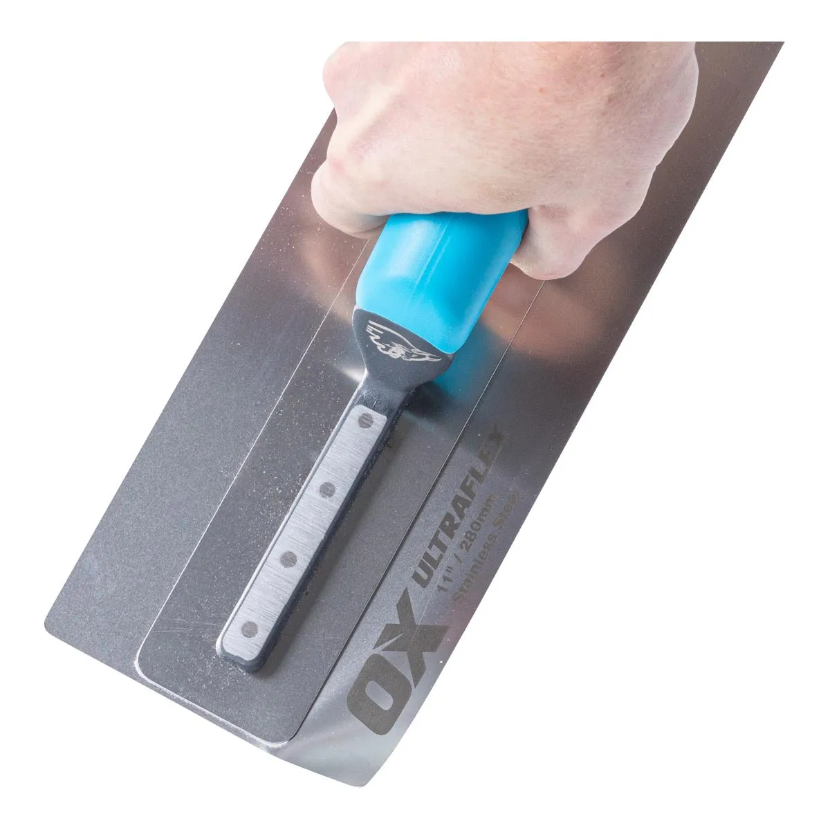 OX Pro Ultra Flex Finishing Trowel - Stainless Steel Concrete Finishing Hand Tool - Plaster Finishing Trowel with Soft Grip Handle - 11 inch