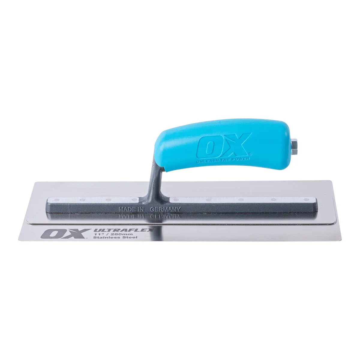 OX Pro Ultra Flex Finishing Trowel - Stainless Steel Concrete Finishing Hand Tool - Plaster Finishing Trowel with Soft Grip Handle - 11 inch