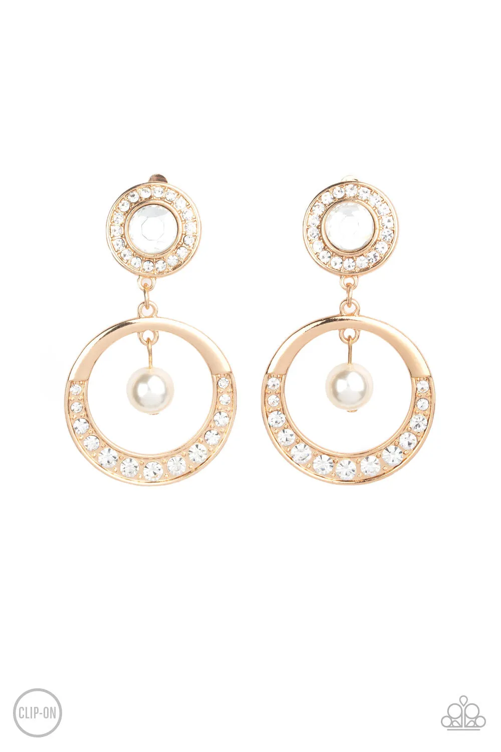Paparazzi Regal Revel Earrings Clip On Gold (Clip Ons)