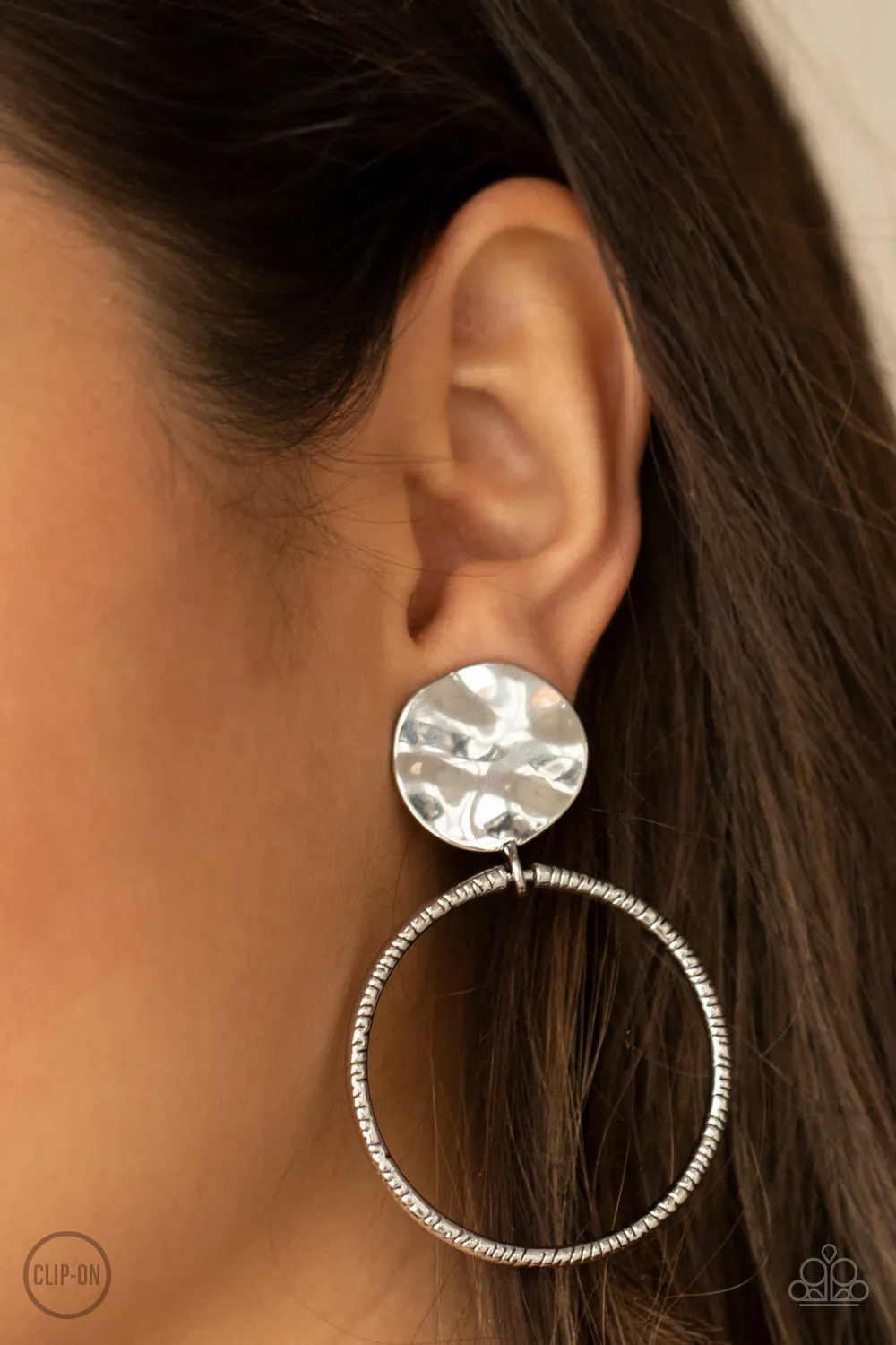 Paparazzi Undeniably Urban Earrings Silver (Clip Ons)