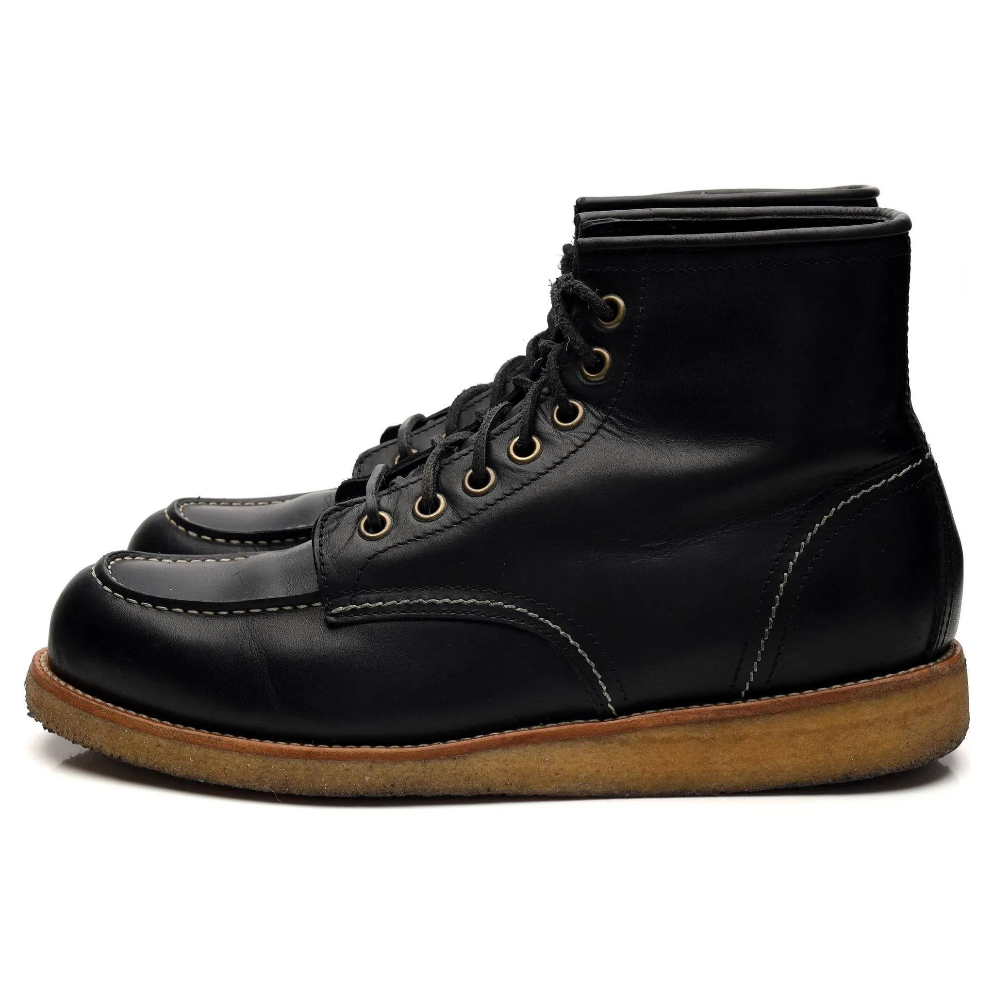 'Pastissee' Black Leather Moc Toe Boot UK 10 EU 44