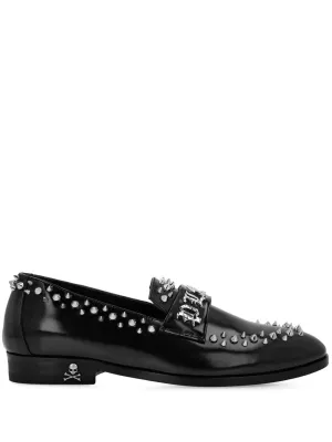 Philipp Plein stud-embellished leather loafers