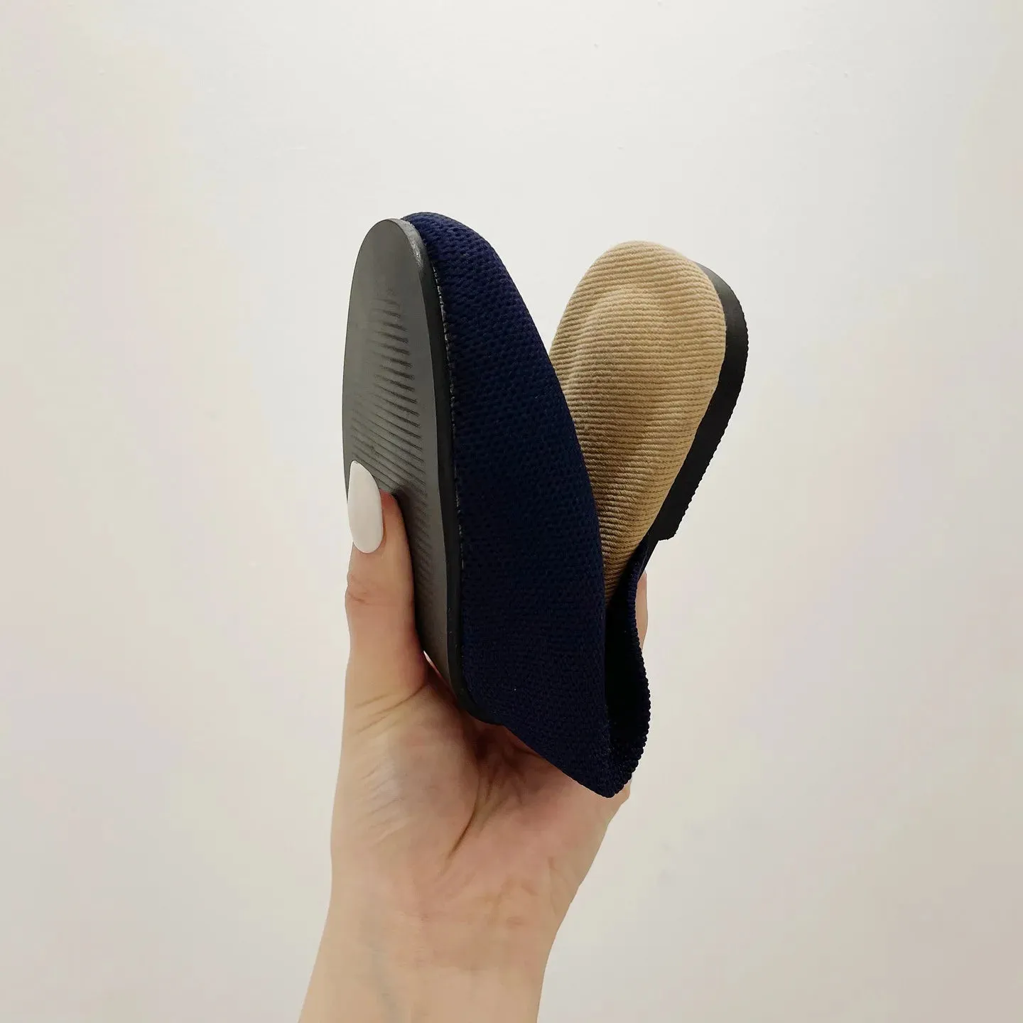 Princess Shoes Ladies Polyester Breathable Flat Mules 3D Fly Weave Stretch Slippers Woman Casual Slides Home Big Size 34-43