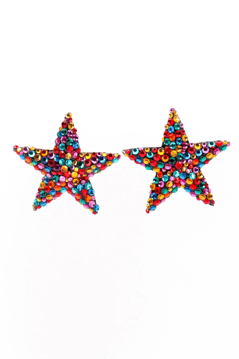 Rainbow Rhinestone Star Earrings