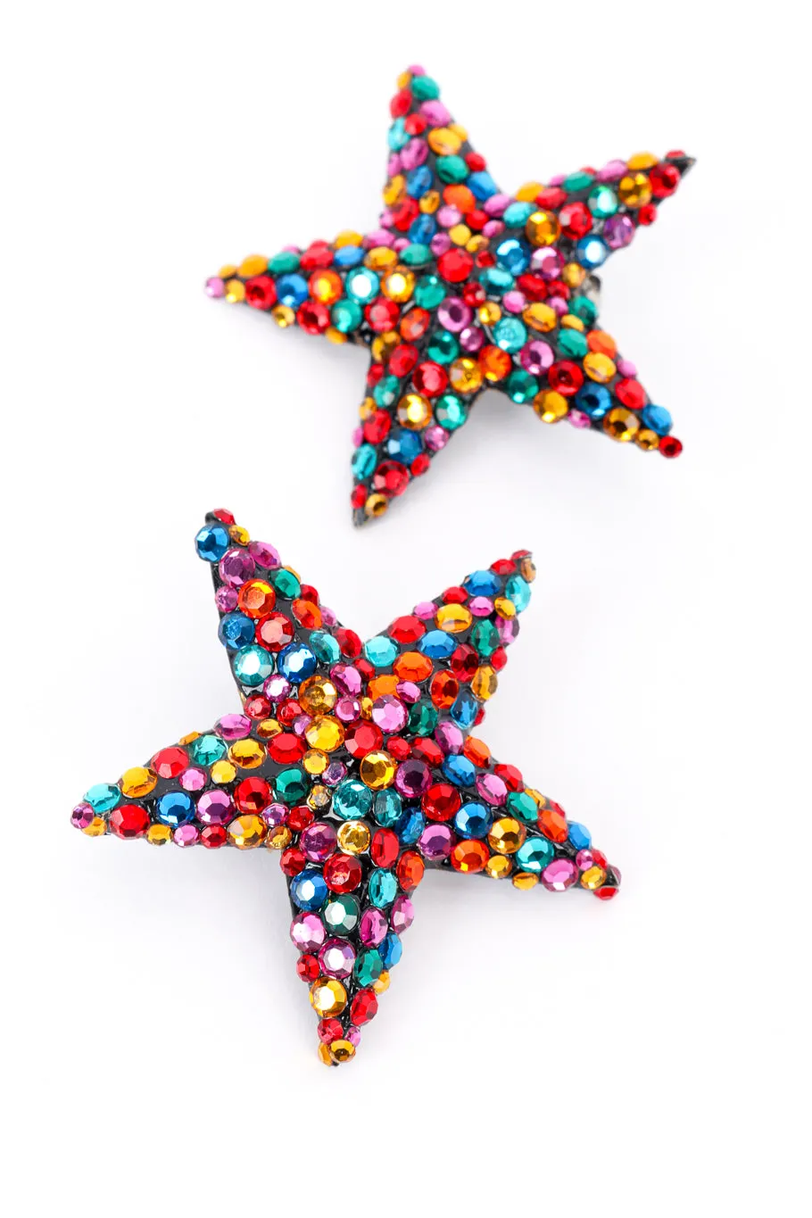 Rainbow Rhinestone Star Earrings