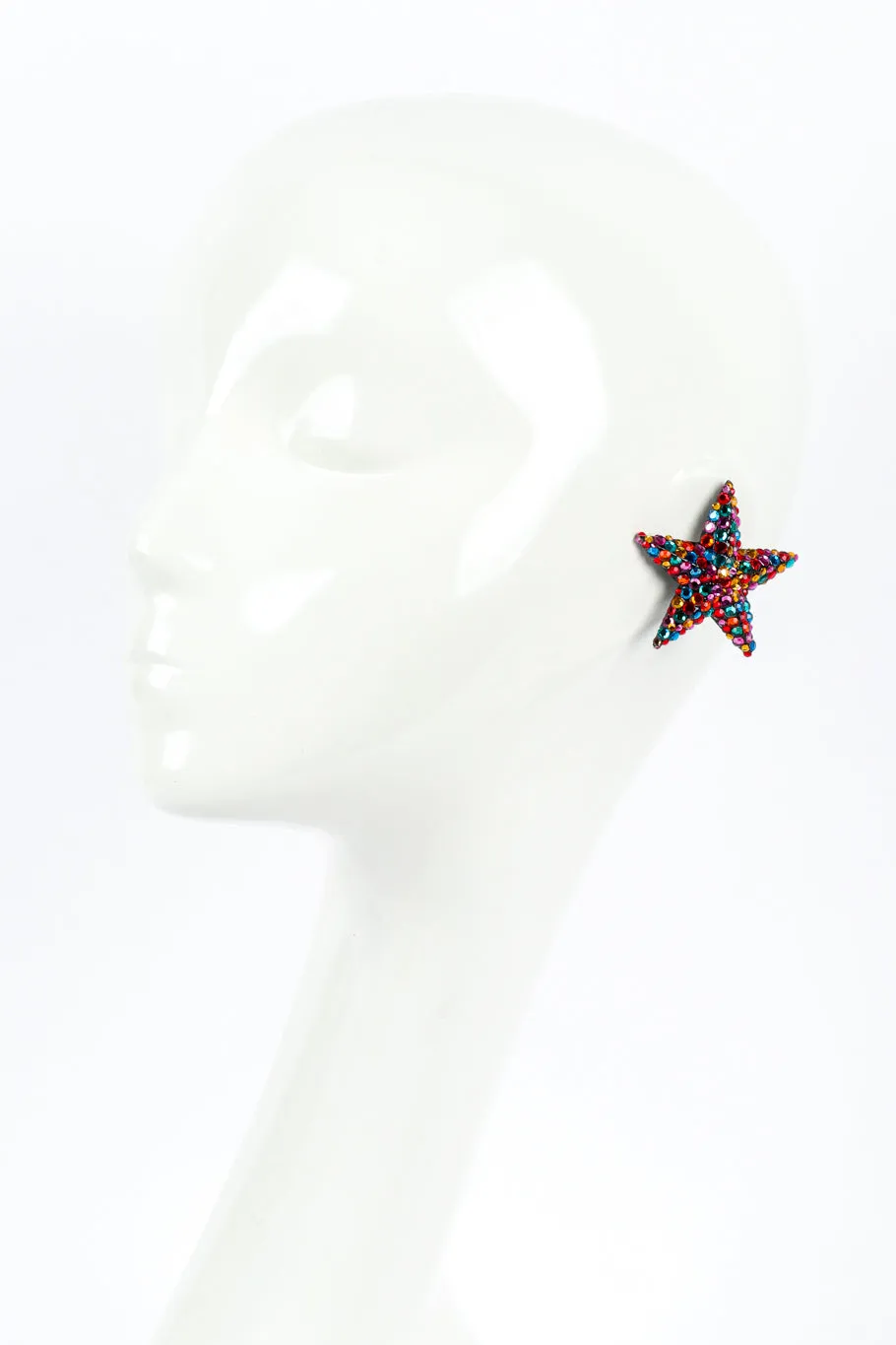 Rainbow Rhinestone Star Earrings